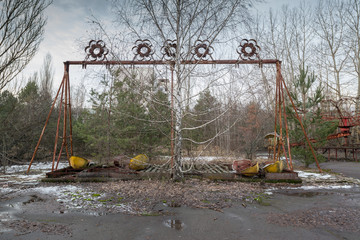 Abandoned amusement park in Chernobyl exclusion zone, Pripyat, Ukraine