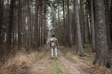 Man standing in the forest