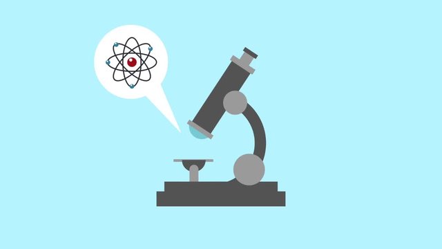 Microscope analysing molecule on differents scenes with bubble and colorful hd snimation