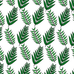 branch leaves plant seamless pattern decoration vector illustration