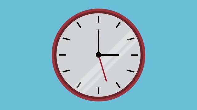 Round Frame Clock In Countdown Over Blue Background, Hd Animation