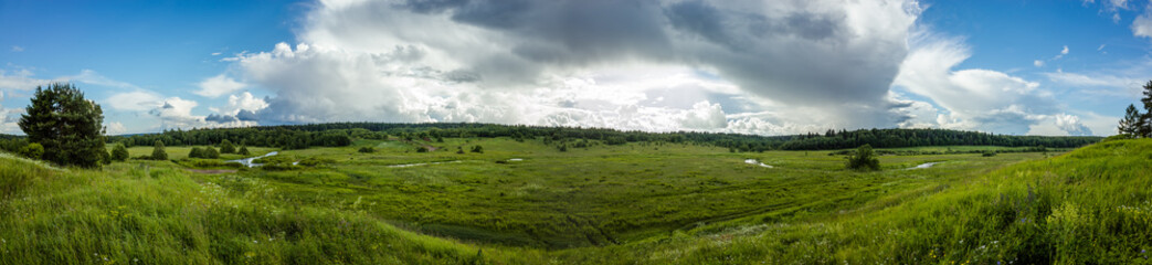 Fototapeta na wymiar Panorama of nature by the countryside