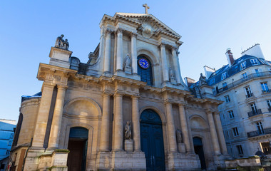 Fototapeta na wymiar Church of Saint-Roch - a late Baroque church in Paris, dedicated to Saint Roch.