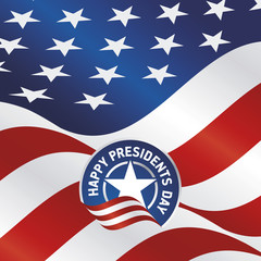 Happy Presidents Day USA flag star ribbon background greeting card