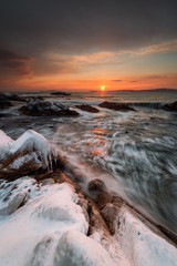 The frozen Kingdom of winter sea