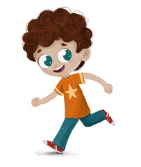 Ni&ntilde;o corriendo jugando feliz