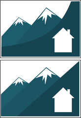 Set of mountain business cards