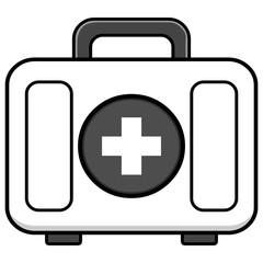 Obraz premium First Aid Kit Illustration - A vector cartoon illustration of a First Aid Kit.