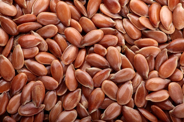 Linen. Flax seeds close-up. Background.Texture.Full depth focus