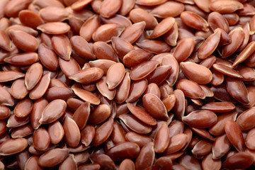 Linen. Flax seeds close-up. Background.Texture.Full depth focus