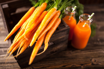 Fresh organic carrot juice