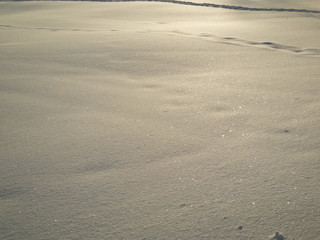 beautiful morning glare of snow at sunrise