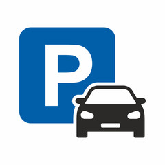 Car parking icon - obrazy, fototapety, plakaty