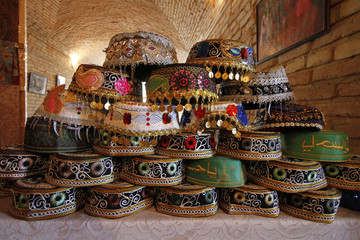 Traditional caps from Shaki, Azerbaijan