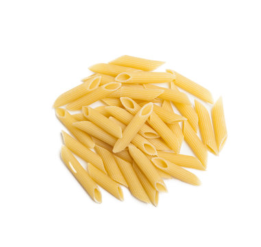 Pasta penne macaroni isolated on a white background