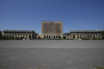 Dilapidated parliament building of the Republic of Abkhazia