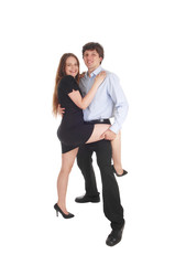 Young couple standing dancing