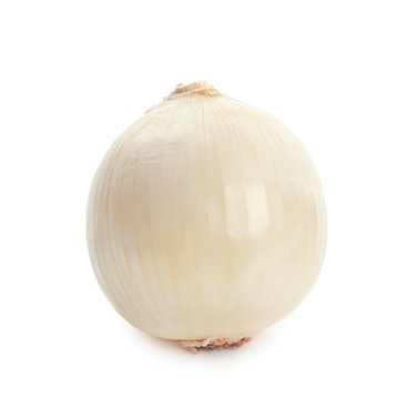 Fresh ripe onion on white background