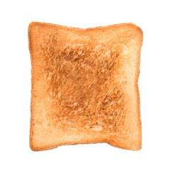 Tasty toasted bread on white background
