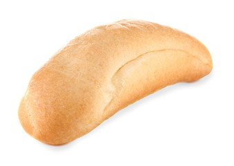 Fresh tasty roll of bread isolated on white