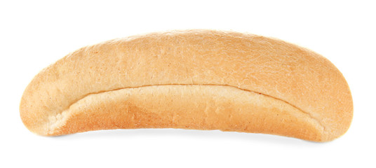 Fresh tasty roll of bread isolated on white