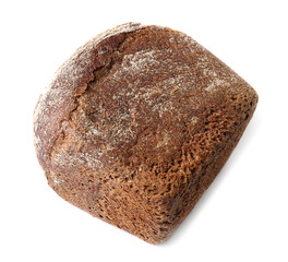 Fresh rye bread isolated on white