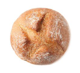 Fresh tasty bun isolated on white