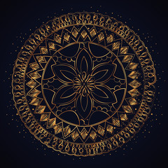 golden mandala decorative icon vector illustration design