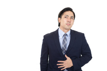 腹痛を訴える男性