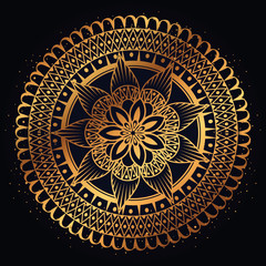golden mandala decorative icon vector illustration design