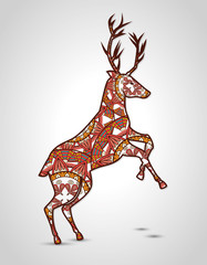 reindeer mandala boho style vector illustration design