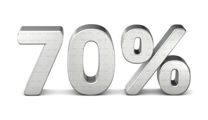 70 prozent symbol 3d silver struktur