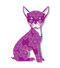 dog mandala boho style vector illustration design