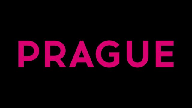 Word - Prague - animated text