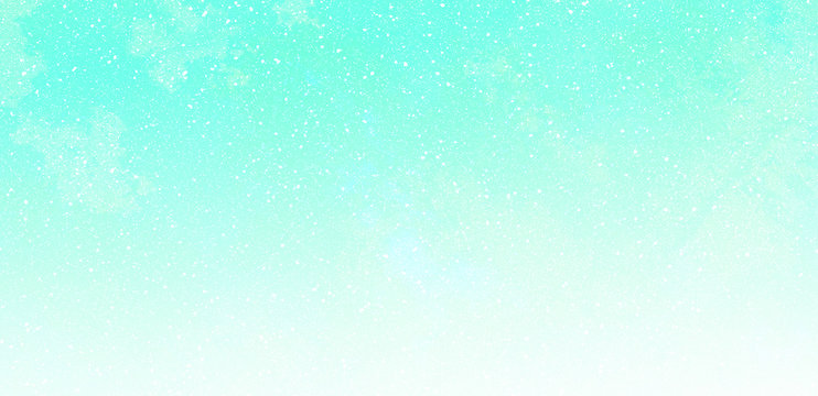 sky blue winter background with snow and snow flakes