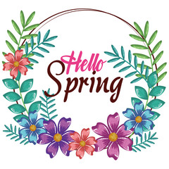 hello spring decorative design vector illustration art