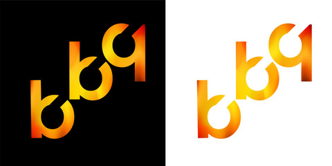 barbecue of fire letters bbq minimalism logo