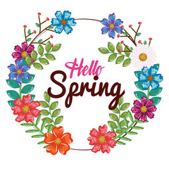 hello spring decorative design vector illustration art