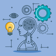 artificial intelligence technology set icons vector illustration design