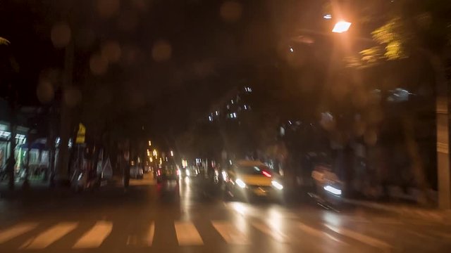Seamless loop time lapse of car driving on highway at night. Video. timelapse of car driving on highway at night through tunnels. VIdeo. Driving through the streets