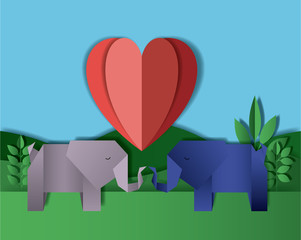 wild life Digital Crafts in landscape vector illustration design