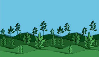 field landscape digital crafts vector illustration design