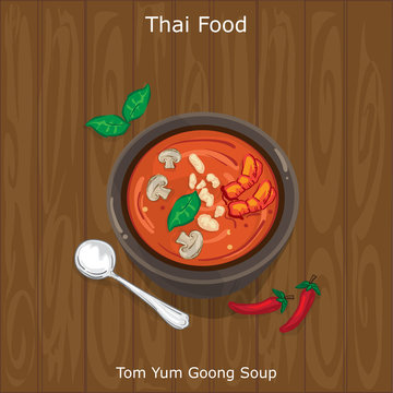 thai food Tom Yum Goong Soup