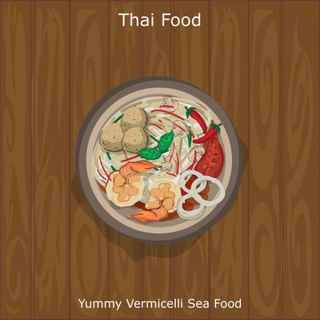 thai food Yummy Vermicelli Sea Food