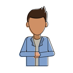Man faceless profile icon vector illustration graphic design