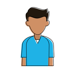 Man faceless profile icon vector illustration graphic design
