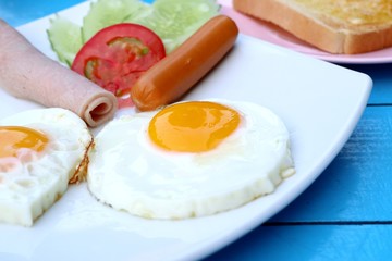 Egg breakfast and sausage