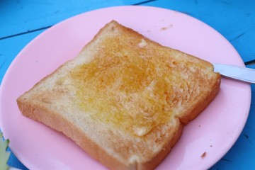 Breakfast bread with jam