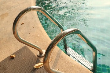 stairs bars ladder in the pool
