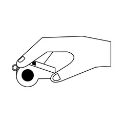 Hand holding whistle icon vector illustration graphic design